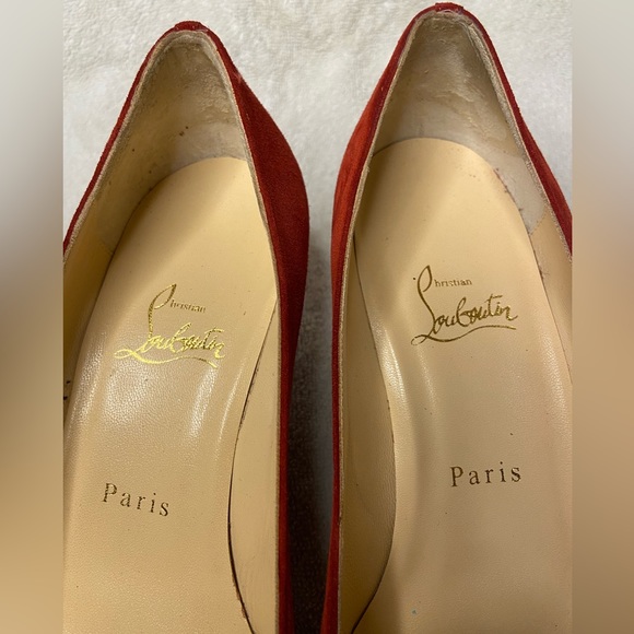Christian Louboutin Pipina wedges sz 39 red suede - Picture 7 of 10
